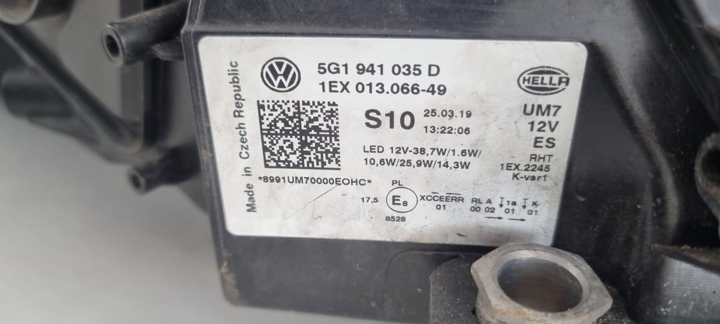 KOPLAMP VW GOLF 7 VII 7.5 FACELIFT VOLL LED LINKS 5G1941035D 1EX 013.066_49