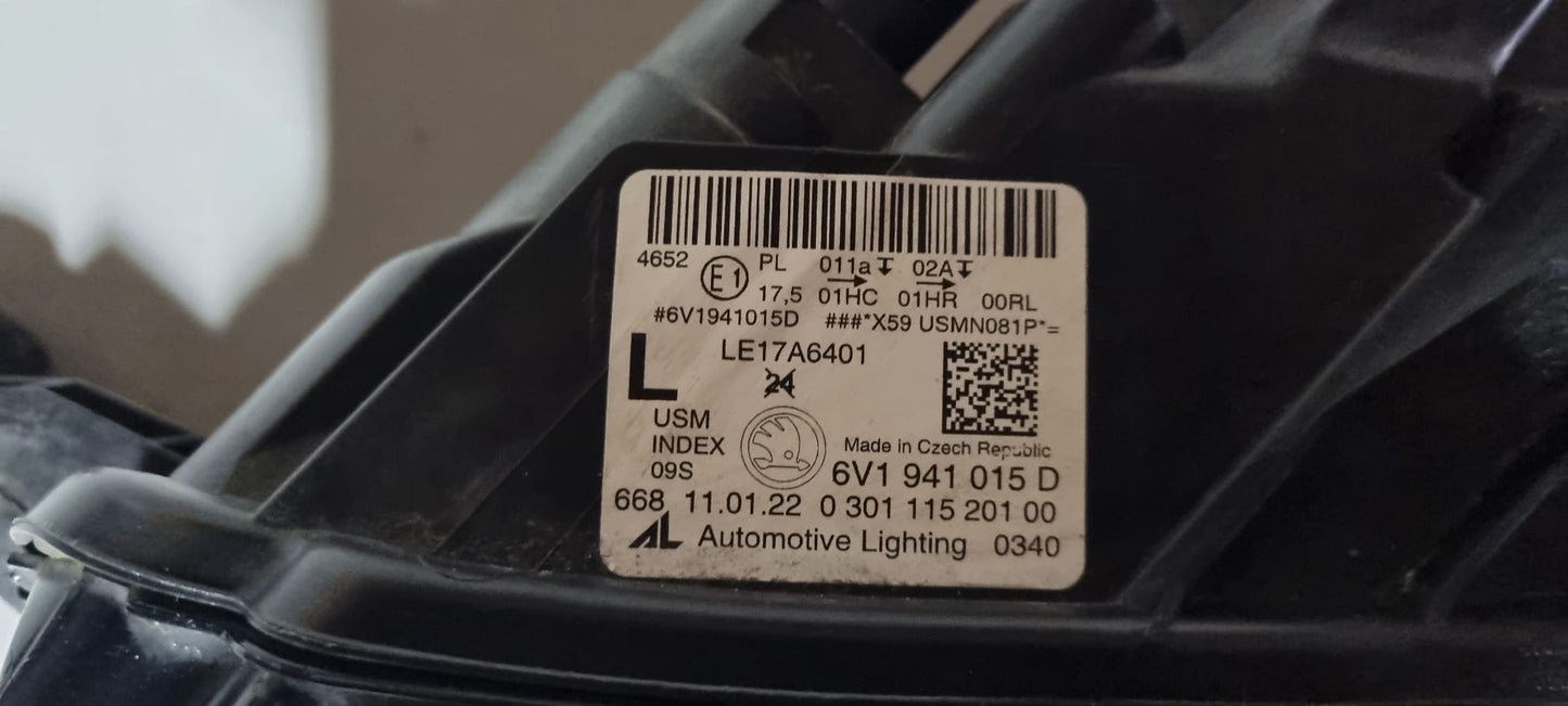 KOPLAMP LINKS SKODA FABIA LED 6V1941015D